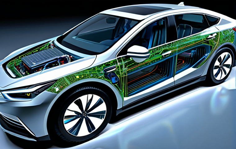 A professional, detailed illustration of the complex internal systems of a modern hybrid vehicle, prominently featuring the Hybrid Control Unit (HCU) as its central intelligent core. Glowing lines of data and energy flow subtly emanate from the HCU, connecting to the electric powertrain components and the gasoline engine, illustrating seamless power orchestration. The setting is a clean, state-of-the-art automotive research laboratory, emphasizing precision engineering and advanced technology. The overall image should convey sophistication and hidden intelligence. safe for work, appropriate content, fully clothed, professional, perfect anatomy, correct proportions, natural composition, high quality.