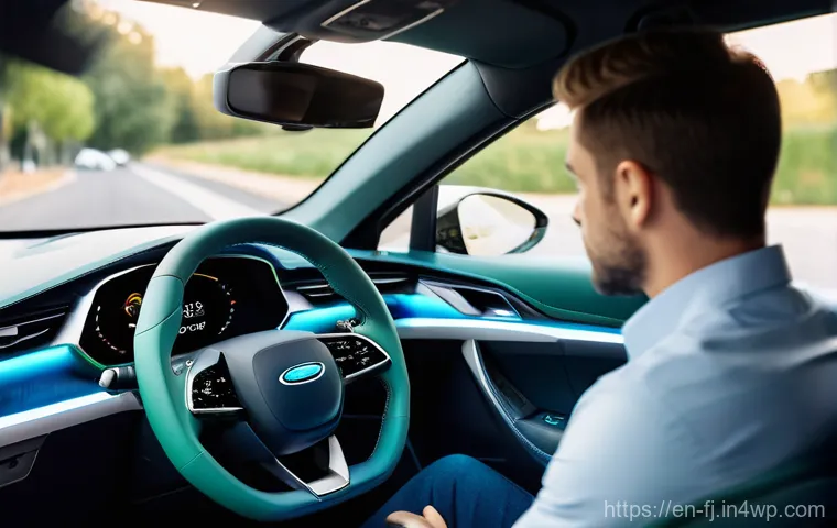 하이브리드 차량의 연비 개선 팁 - **Prompt Title: "The Conscious Hybrid Driver"**
A serene, mid-shot portrait of a driver in a mod...