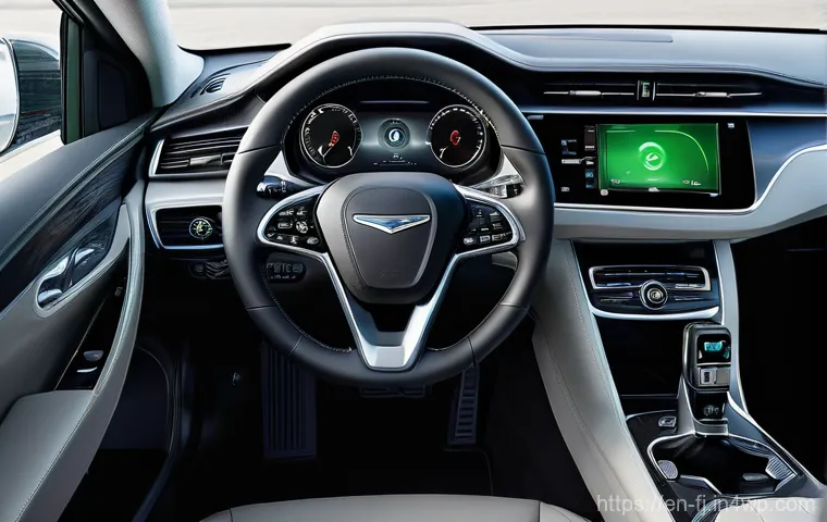 하이브리드 차량의 연료 소비 감소 전략 - **Prompt 1: The Conscious Hybrid Driver**
    "A clean, modern hybrid car interior, seen from a slig...